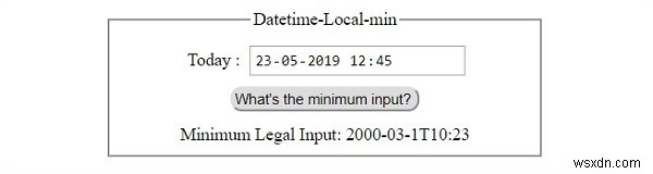 HTMLDOM入力DatetimeLocalminプロパティ 