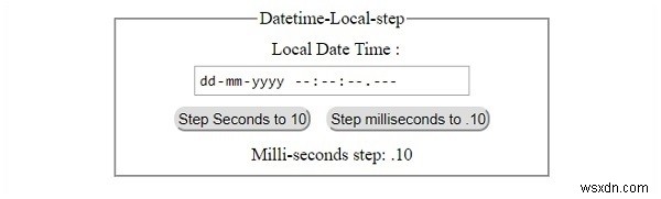 HTMLDOM入力DatetimeLocalステッププロパティ 