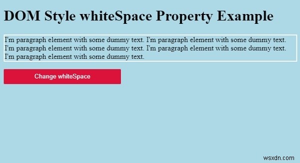 HTMLDOMスタイルのwhiteSpaceプロパティ 