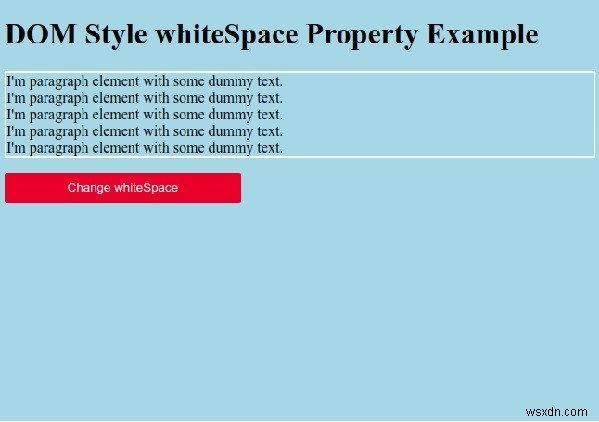 HTMLDOMスタイルのwhiteSpaceプロパティ 