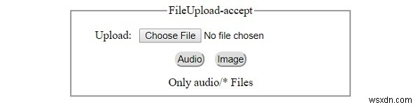 HTMLDOM入力FileUploadはプロパティを受け入れます 