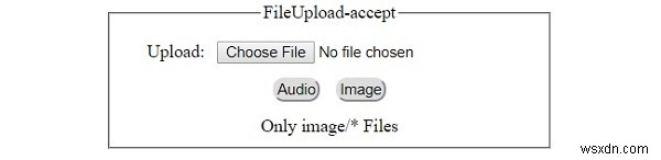 HTMLDOM入力FileUploadはプロパティを受け入れます 