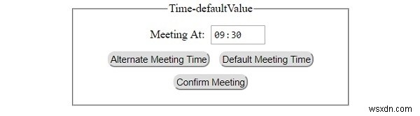 HTMLDOM入力時間defaultValueプロパティ 