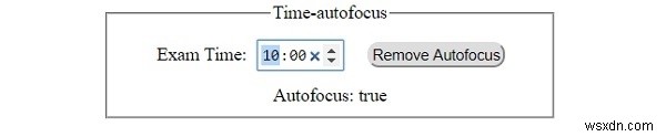 HTMLDOM入力時間オートフォーカスプロパティ 