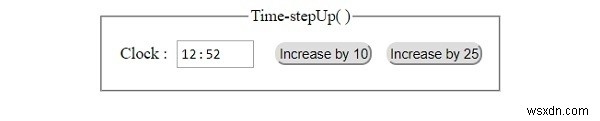 HTML DOM入力時間stepUp（）メソッド 