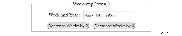 HTML DOM入力週stepDown（）メソッド 