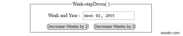 HTML DOM入力週stepDown（）メソッド 