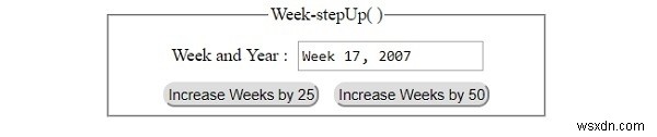 HTML DOM入力週stepUp（）メソッド 