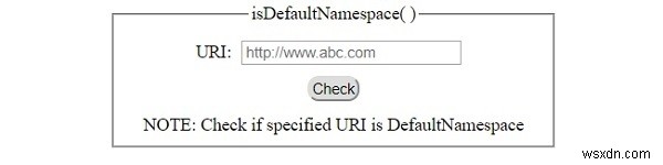 HTML DOM isDefaultNamespace（）メソッド 