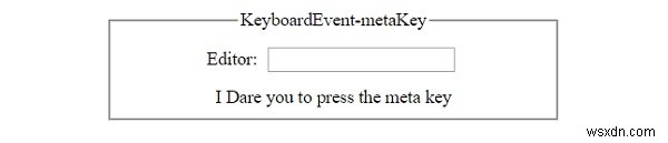 HTML DOMKeyboardEventmetaKeyプロパティ 