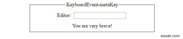 HTML DOMKeyboardEventmetaKeyプロパティ 