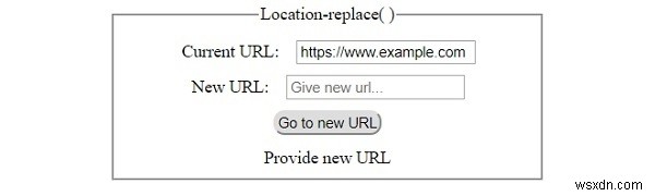 HTML DOMロケーションreplace（）メソッド 