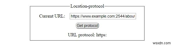 HTMLDOMロケーションプロトコルプロパティ 