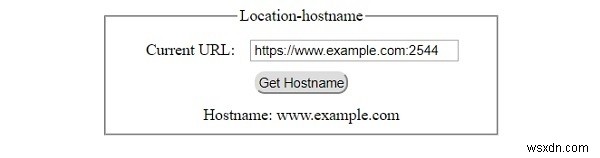 HTMLDOMの場所のホスト名プロパティ 