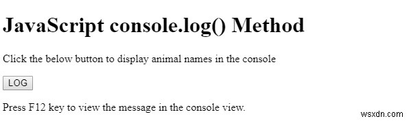 HTML DOM console.log（）メソッド 