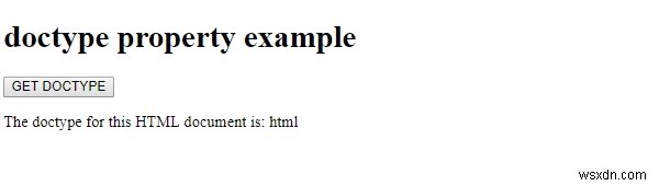 HTMLDOMdoctypeプロパティ 