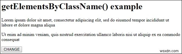 HTML DOM getElementsByClassName（）メソッド 