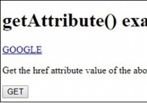 HTML DOM getAttribute（）メソッド 