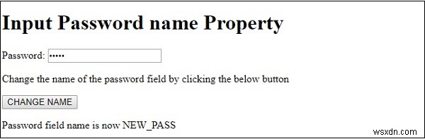 HTMLDOM入力パスワード名プロパティ 