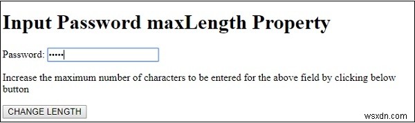 HTMLDOM入力パスワードmaxLengthプロパティ 