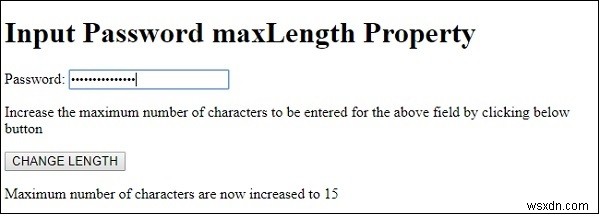 HTMLDOM入力パスワードmaxLengthプロパティ 