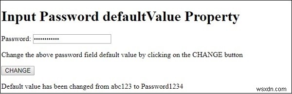 HTMLDOM入力パスワードdefaultValueプロパティ 