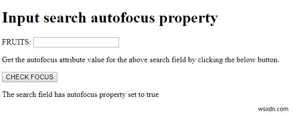 HTMLDOM入力検索オートフォーカスプロパティ 