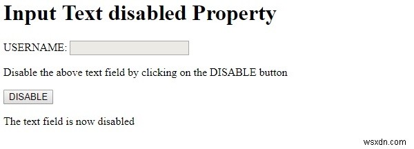 HTMLDOM入力テキスト無効プロパティ 