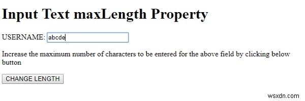 HTMLDOM入力テキストmaxLengthプロパティ 