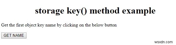 HTML DOM Storage key（）メソッド 