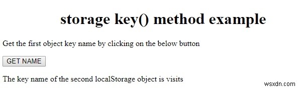 HTML DOM Storage key（）メソッド 