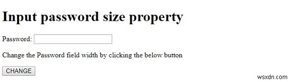 HTMLDOM入力パスワードのサイズプロパティ 