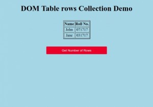 HTMLDOMテーブル行コレクション 