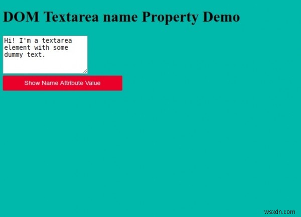 HTML DOMTextareanameプロパティ 