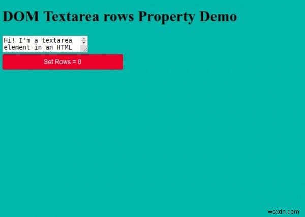 HTML DOMTextarearowsプロパティ 