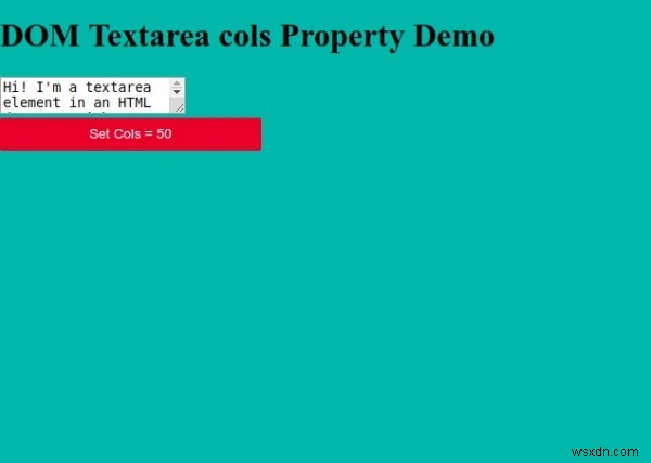 HTML DOMTextareacolsプロパティ 