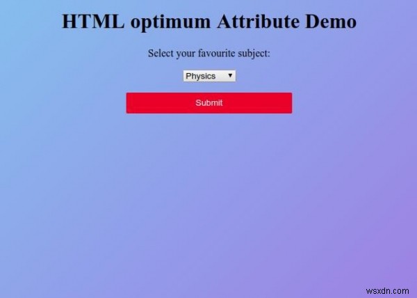 HTMLオプション値属性 