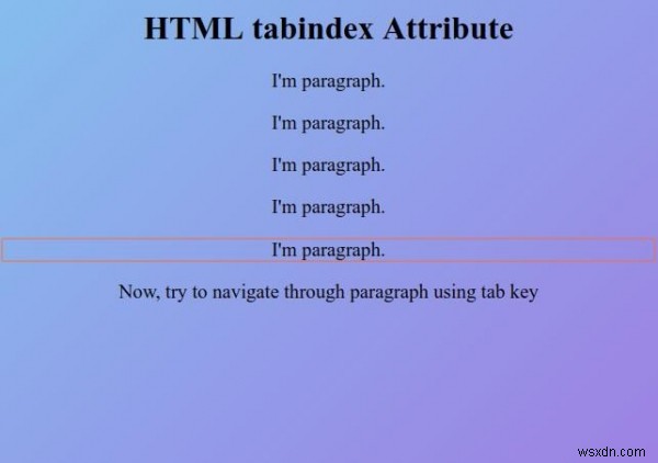 HTMLtabindex属性 
