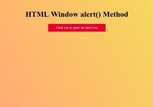 HTMLウィンドウalert（）メソッド 