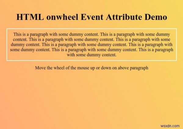 HTMLオンホイールイベント属性 