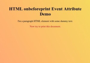 HTMLonbeforeprintイベント属性 