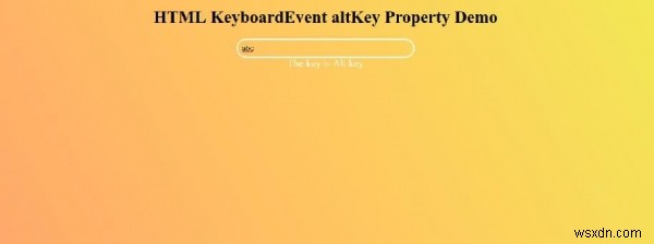 HTML DOMKeyboardEventaltKeyプロパティ 