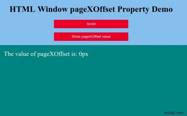 HTMLウィンドウのpageXOffsetプロパティ 
