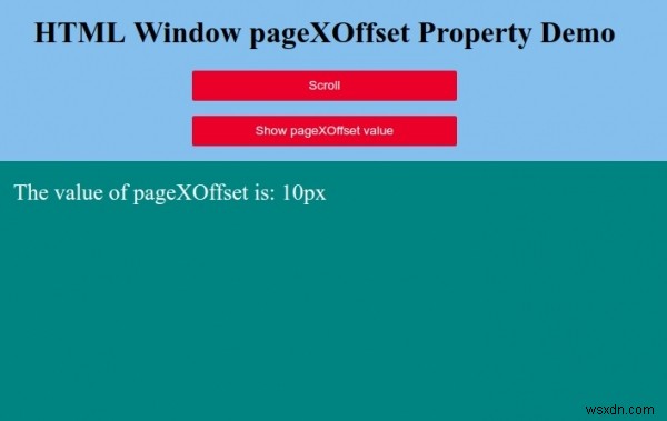 HTMLウィンドウのpageXOffsetプロパティ 