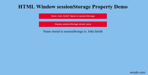 HTMLウィンドウsessionStorageプロパティ 