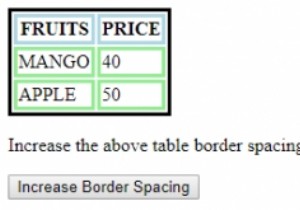 HTMLDOMスタイルborderSpacingプロパティ 