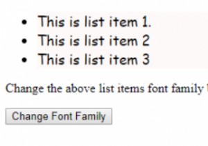 HTMLDOMスタイルのfontFamilyプロパティ 