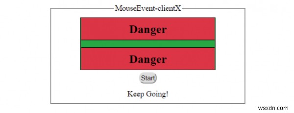 HTML DOMMouseEventclientXプロパティ 