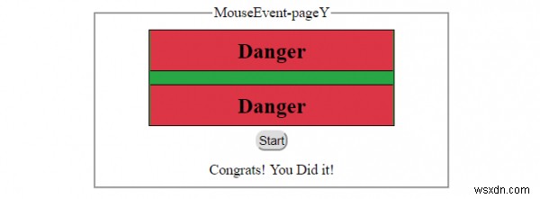 HTML DOMMouseEventpageYプロパティ 