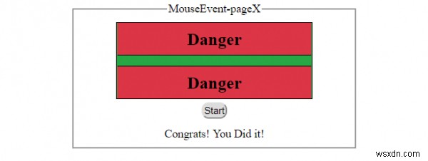 HTML DOMMouseEventpageXプロパティ 